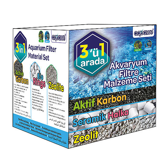 Akvaryum Filtre Malzeme Seti  ( Aktif Karbon - Seramik - Zeolit ) 